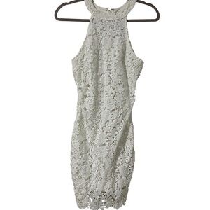 Lulus Elegant Lace Halter Dress White Size XS wedding bride summer pictures